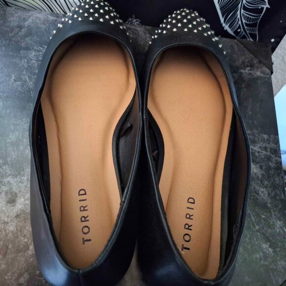 torrid Shoes - Black and Silver Spiked Flats